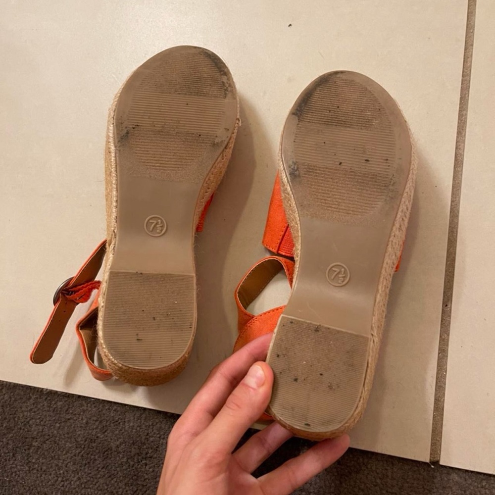 Universal Thread Orange Wedge Sandals - image 8